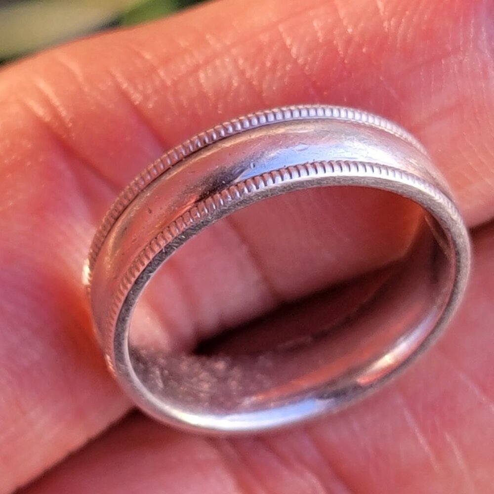 Exquisite Solid 925 Sterling Silver Wide Etched R… - image 4